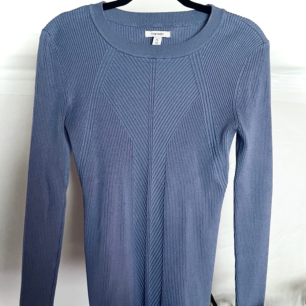 Nine West Brand, Fall, Spring Women’s Sweater, Blouse Ribbed. Business Casual.